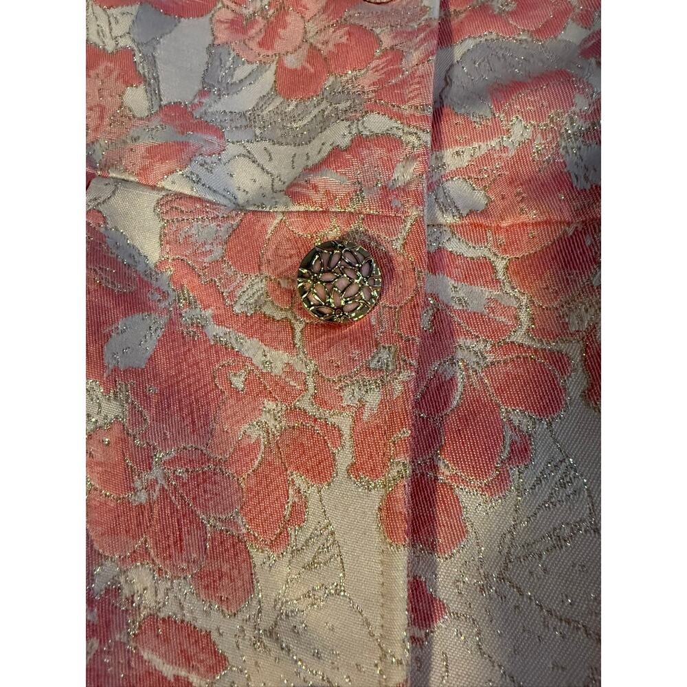 Blueberi Boulevard Pink and White Floral Coat Girls 12 - Picture 4 of 5
